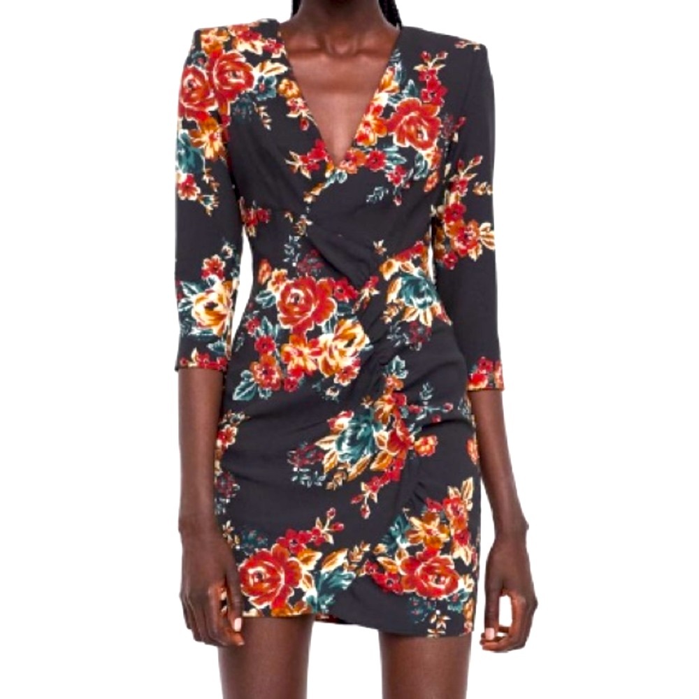 ZARA midi dress with flower pattern. New with tags